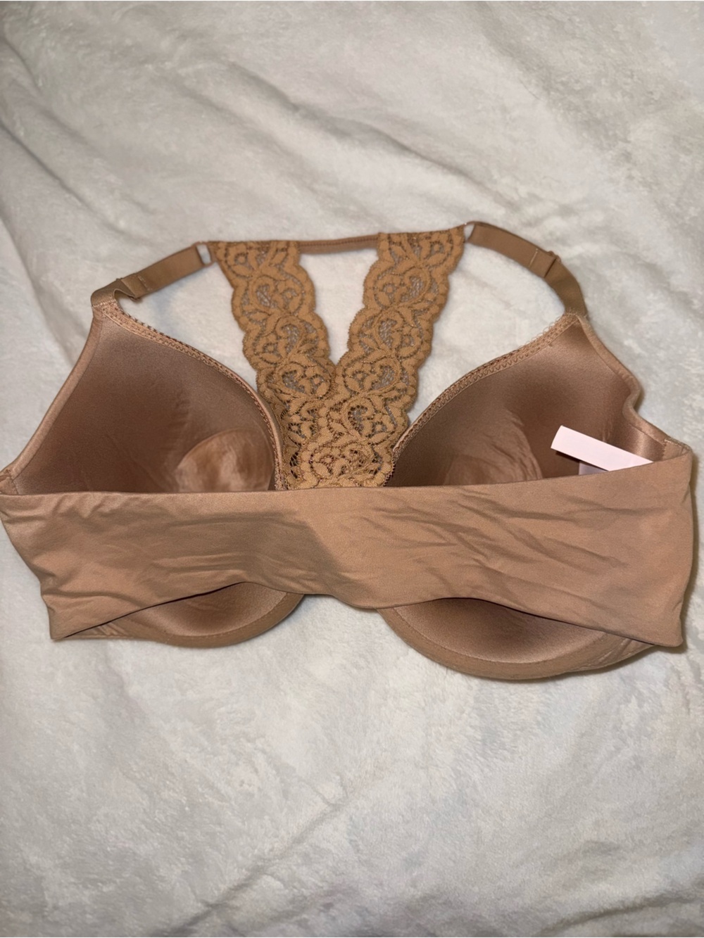 Nude Lace Racerback Front Closure Bra - Picture 2 of 3